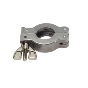 Accutools S10752 KF-16 aluminum vacuum clamp, a silver-colored, robust component used for creating secure and leak-tight connections in KF-16 vacuum flanges.