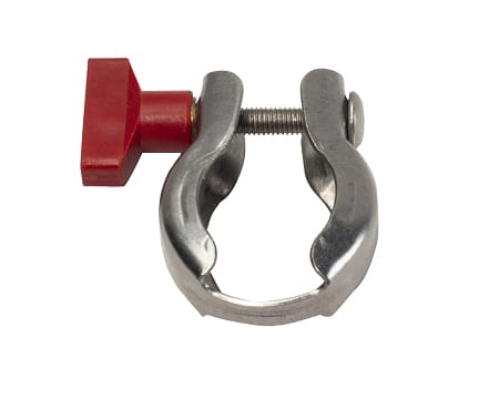 Accutools S10756 Clamp FK-16 SS, a stainless steel hose clamp with a secure tightening mechanism, used for leak-free connections in refrigeration systems.
