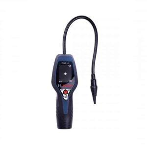 Bosch CS-LD1.0 Leak Detector, a professional handheld electronic device for detecting refrigerant leaks in HVAC/R systems, featuring a flexible probe and clear display.