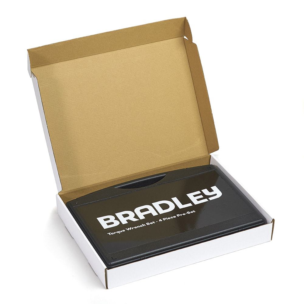 BRADLEY TW4 Pre-Set Torque Wrench, a professional tool designed for precise tightening of flare nuts on HVAC/R systems, featuring a distinct click when the preset torque is reached.