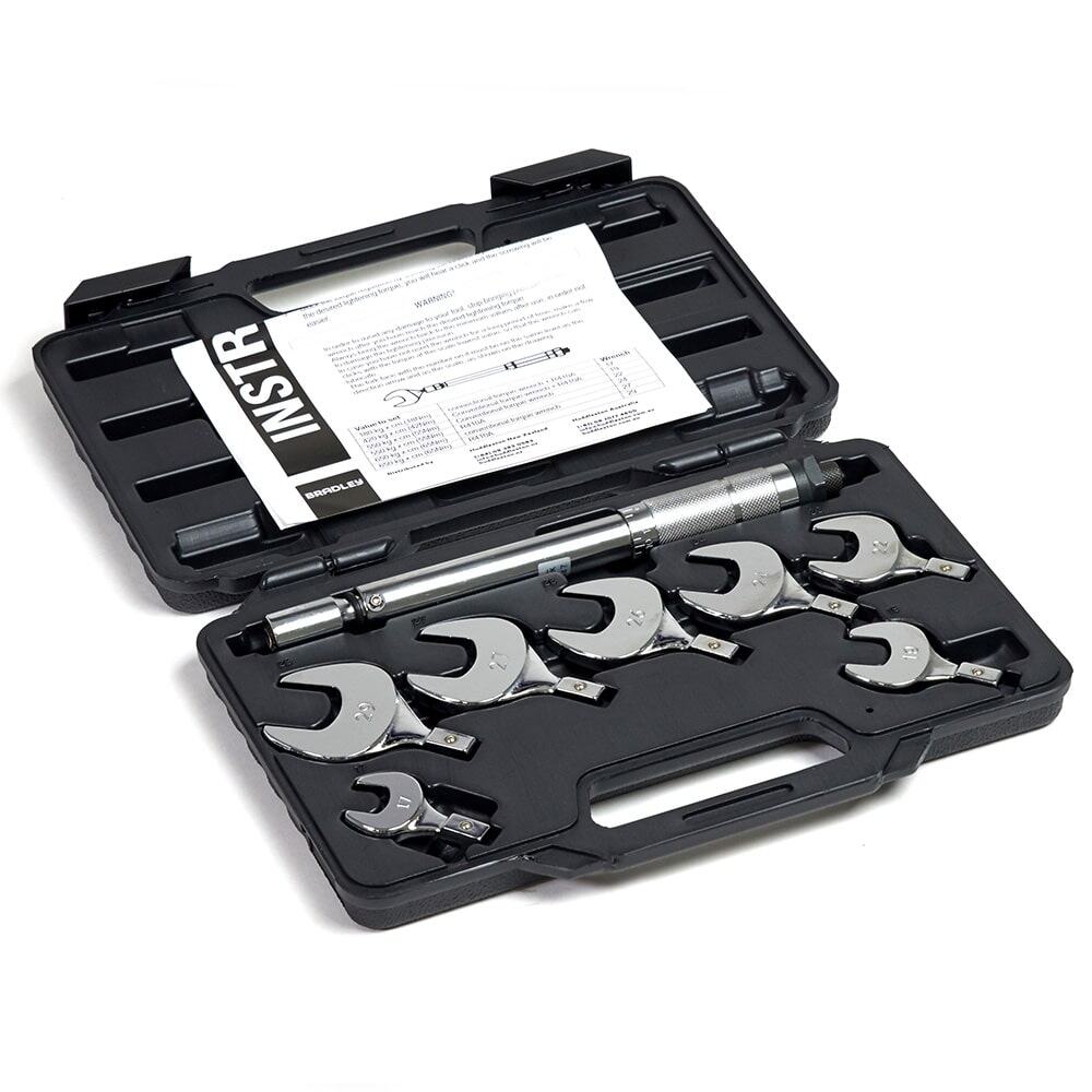 BRADLEY TW8 Metric Torque Wrench Set, featuring multiple color-coded wrench heads and a central handle, designed for accurate torque application in HVAC/R systems.