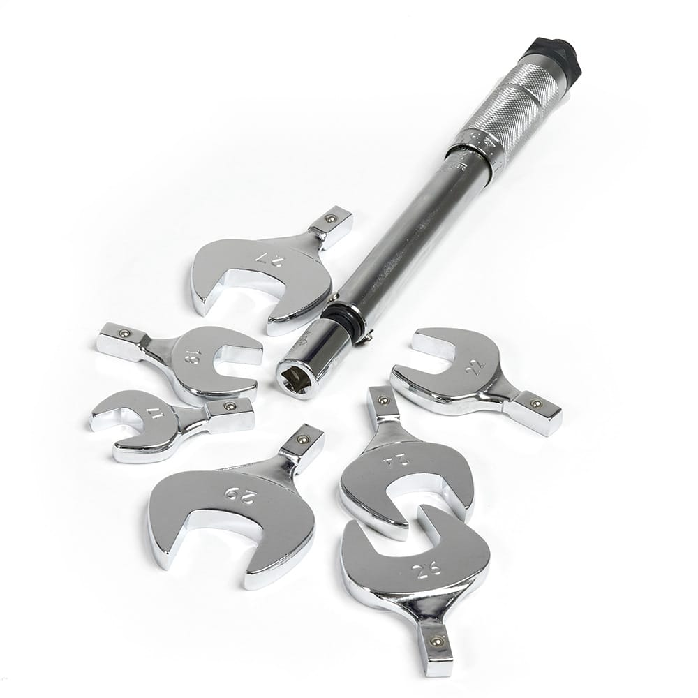 BRADLEY TW8 Metric Torque Wrench Set, featuring multiple color-coded wrench heads and a central handle, designed for accurate torque application in HVAC/R systems.