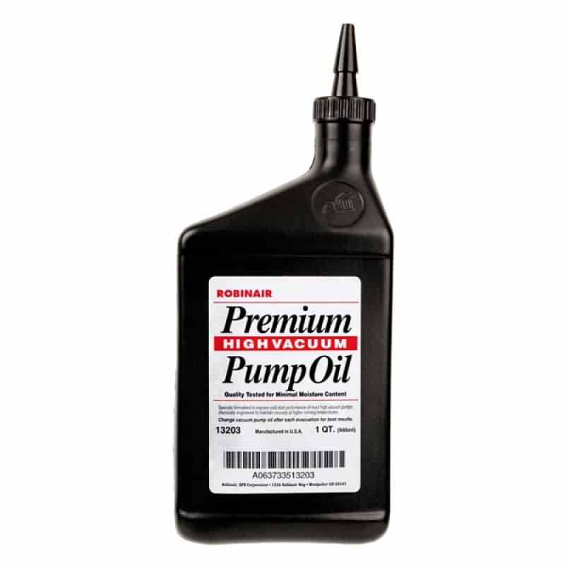 Ensure your vacuum pump runs smoothly with Robinair 13203 Premium Vacuum Pump Oil. Formulated for stability and a deep vacuum.