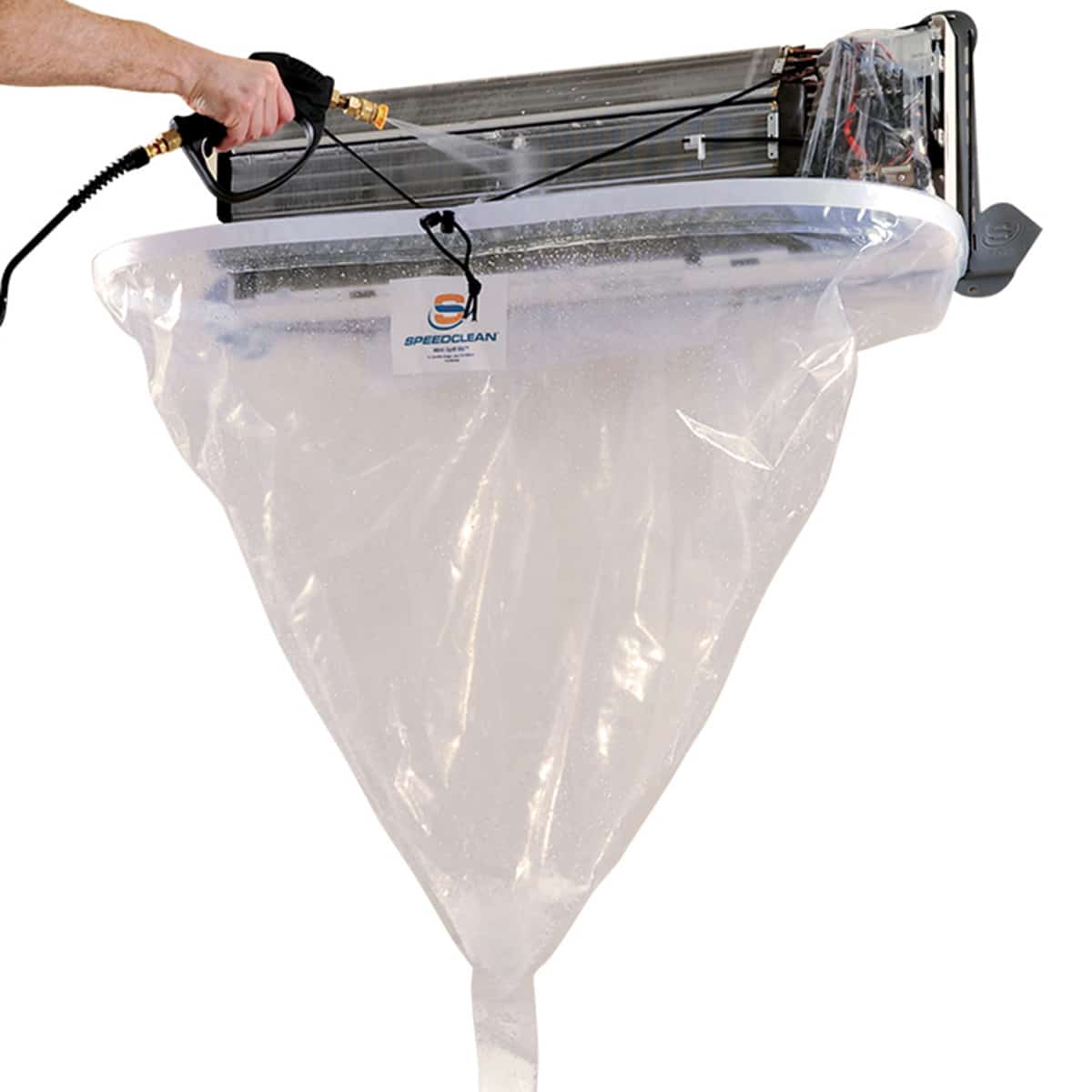 SpeedClean MSB-KIT Mini-Split Bib Kit, a specialized reusable bib and funnel system designed to contain water and cleaning solution when cleaning indoor mini-split coils.
