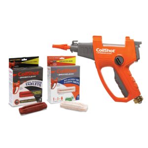 SpeedClean CoilShot SC-CS-100, a compact, water-powered condenser coil cleaner tool designed for efficient and thorough cleaning using specialized foam tablets.