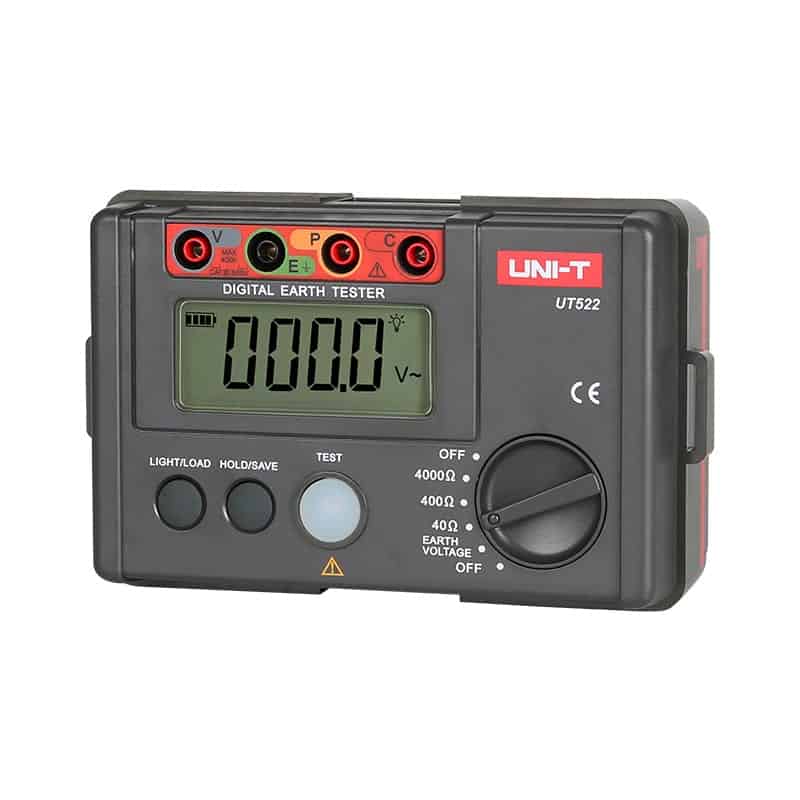 Accurately measure earth ground resistance and voltage with the UNI-T UT522. Ideal for electrical systems, lightning protection, and more.