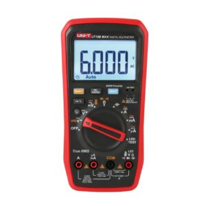 Digital multimeter displaying 6.000 volts, ideal for HVAC electrical testing and troubleshooting. Compact, reliable, and essential for HVAC technicians.