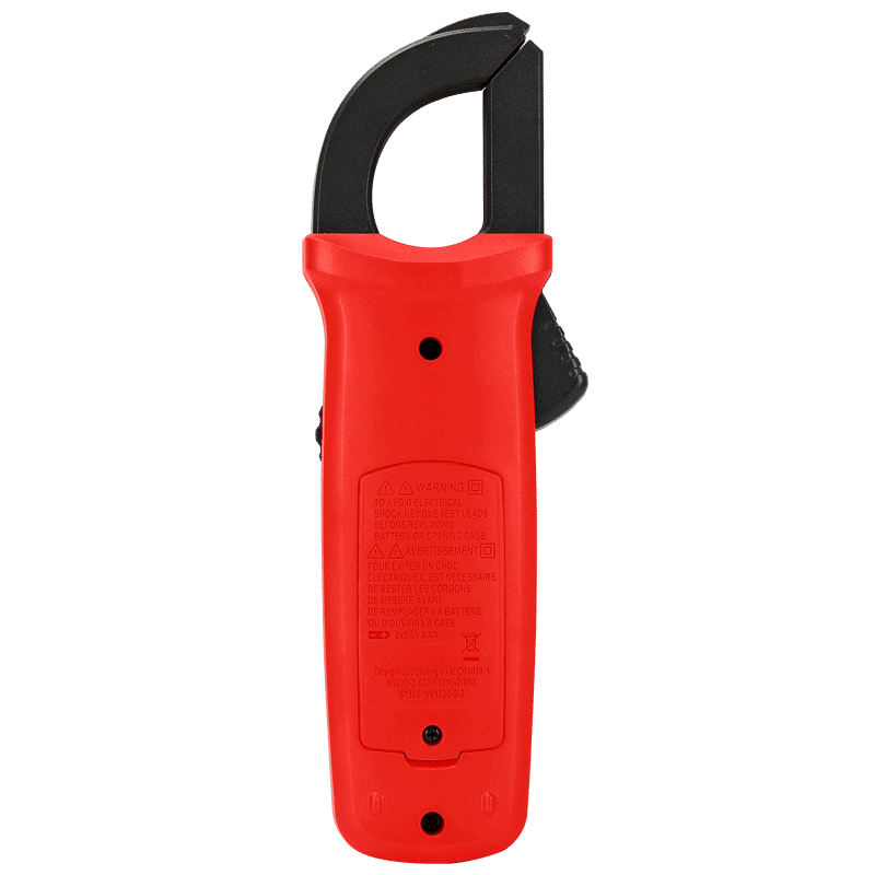 Uni-T UT204+ AC/DC Digital Clamp Meter, a handheld yellow and gray tool displaying a digital reading, featuring a clamp jaw for non-contact current measurement.