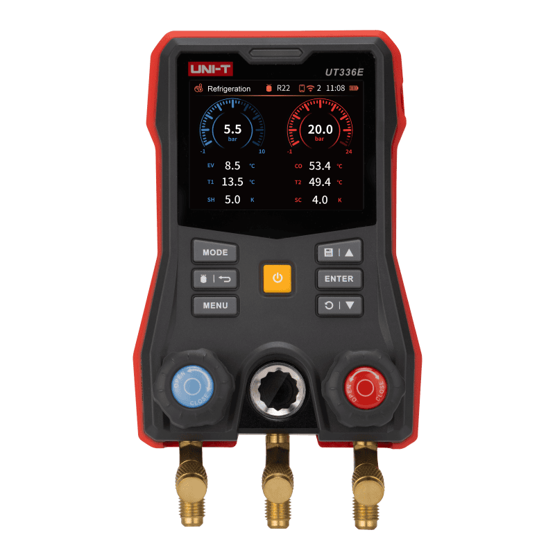 uni t ut336e kit digital manifold gauge with wireless temperature clamps