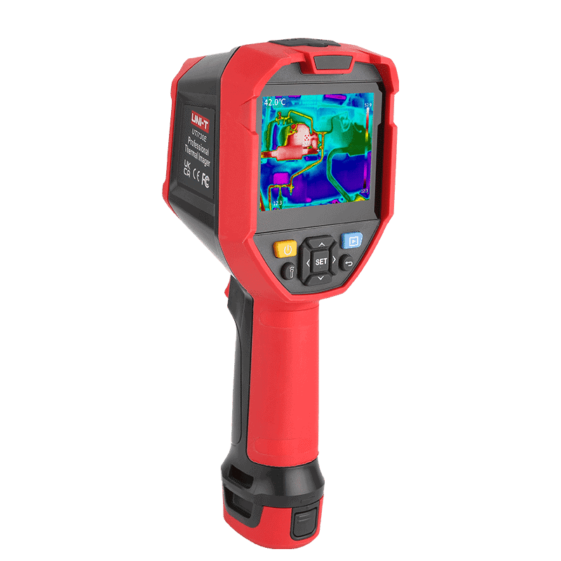 Uni-T UTi730E Thermal Camera, a handheld infrared imager with a large display, designed for accurate temperature measurement and visualization in professional applications.