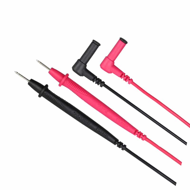 A set of Uni-T UT-L Series test leads, including red and black probes with insulated tips and standard banana plugs, designed for multimeters and electrical measurements.