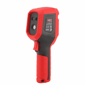 Uni-T UTi712S Value Thermal Camera, displaying a clear 320x240 pixel thermal image on its screen, suitable for electrical and HVAC inspections.