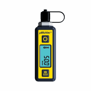AccuTools BluVac+ Micro Wireless Digital Vacuum Gauge. A compact, wireless digital vacuum gauge for precise HVAC/R system evacuation.