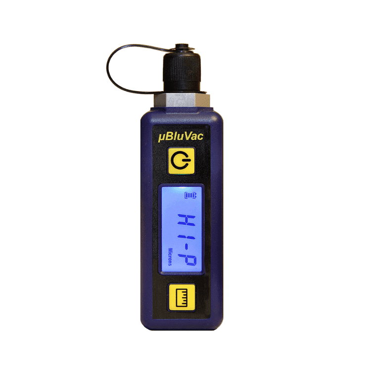 AccuTools µBluVac Digital Vacuum Gauge. A high-accuracy digital vacuum gauge for HVAC/R evacuation and system diagnostics.