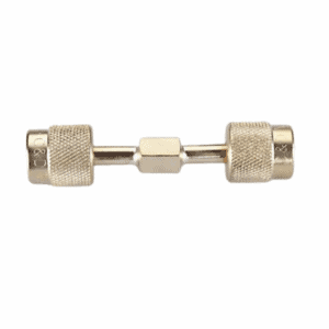 C&D CD2005 1/4″FSAE x 1/4″FSAE Swivel Adaptor. A brass fitting designed for flexible connections in various systems.
