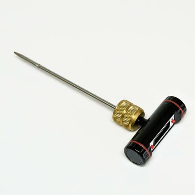 A close-up image of the C&D CD3975 Superheat Thermometer, a handheld device used to measure superheat in HVAC/R systems.