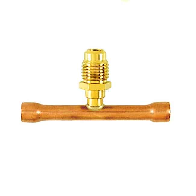 C&D Copper Access Tee Valves. Durable copper fittings with a service port for easy access in HVAC/R systems.