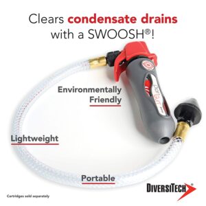 DiversiTech GG1 Drain Gun, a compact and portable device used for quickly clearing blockages in HVAC condensate drain lines using CO2 cartridges.