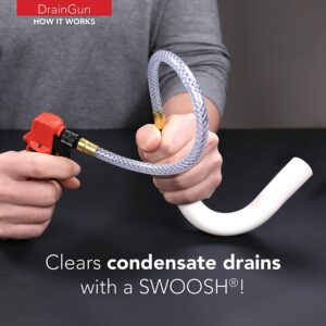 DiversiTech GG1 Drain Gun, a compact and portable device used for quickly clearing blockages in HVAC condensate drain lines using CO2 cartridges.