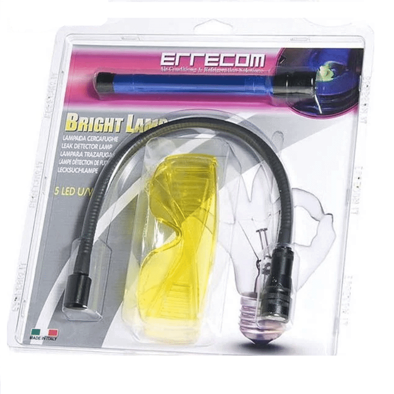 Errecom RK1267 Brilliant HVACR Flex Torch, a flexible-necked UV leak detection lamp with a bright light for pinpointing refrigerant leaks in HVAC/R systems.