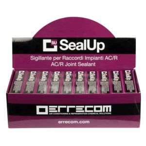 Errecom TR1157.Y.01 SealUp Tube, a 50ml yellow syringe containing sealant for HVAC/R system leaks, designed for easy application and long-lasting repair.