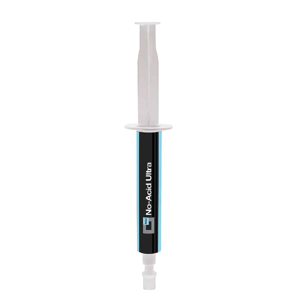 Errecom TR1175.AL.H3 No Acid Ultra 6ml, a small syringe containing a yellow-tinted solution, used as a sealant for HVAC/R systems to stop leaks without causing damage.