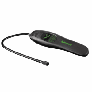 Hilmor LDHD250 Heated Diode Refrigerant Leak Detector, a handheld electronic device with a flexible probe, used for identifying refrigerant leaks in HVAC/R systems.