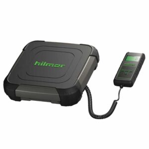 Hilmor RSW220 Wired Refrigerant Scale, a robust and accurate digital scale for measuring refrigerant during HVAC/R charging or recovery, featuring a wired remote.