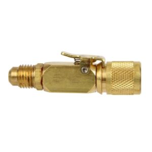 Imperial 16C 1/4 Straight Kwik Coupler, a brass fitting with a quick-connect mechanism for 1/4 inch connections, commonly used in HVAC/R applications for refrigerant lines.
