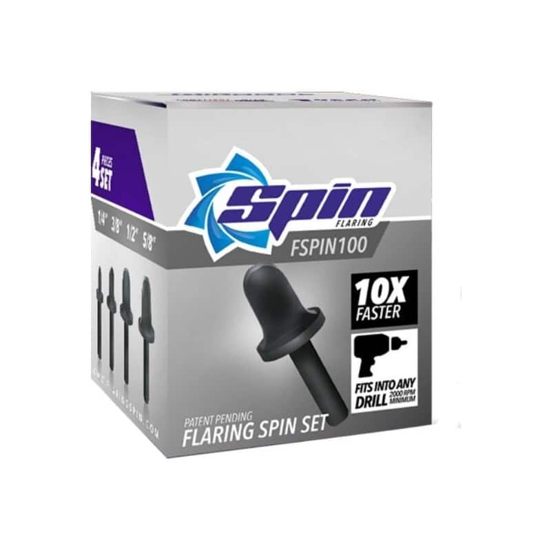 SpinTools F4000 Spin Flaring Set. A tool kit designed for quickly and easily creating flares on copper and aluminum tubing for HVAC/R systems.