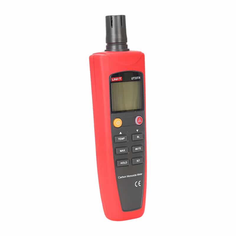 Uni-T UT337A CO Meter, a handheld carbon monoxide detector with a digital display, designed for accurate gas detection.