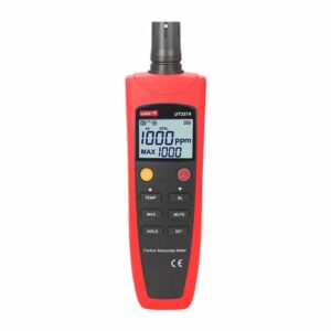 Uni-T UT337A CO Meter, a handheld carbon monoxide detector with a digital display, designed for accurate gas detection.