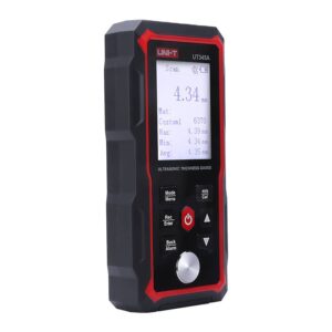 Uni-T UT345A Ultrasonic Thickness Gauge, a portable device showing its display and probe for non-destructive material thickness measurement.