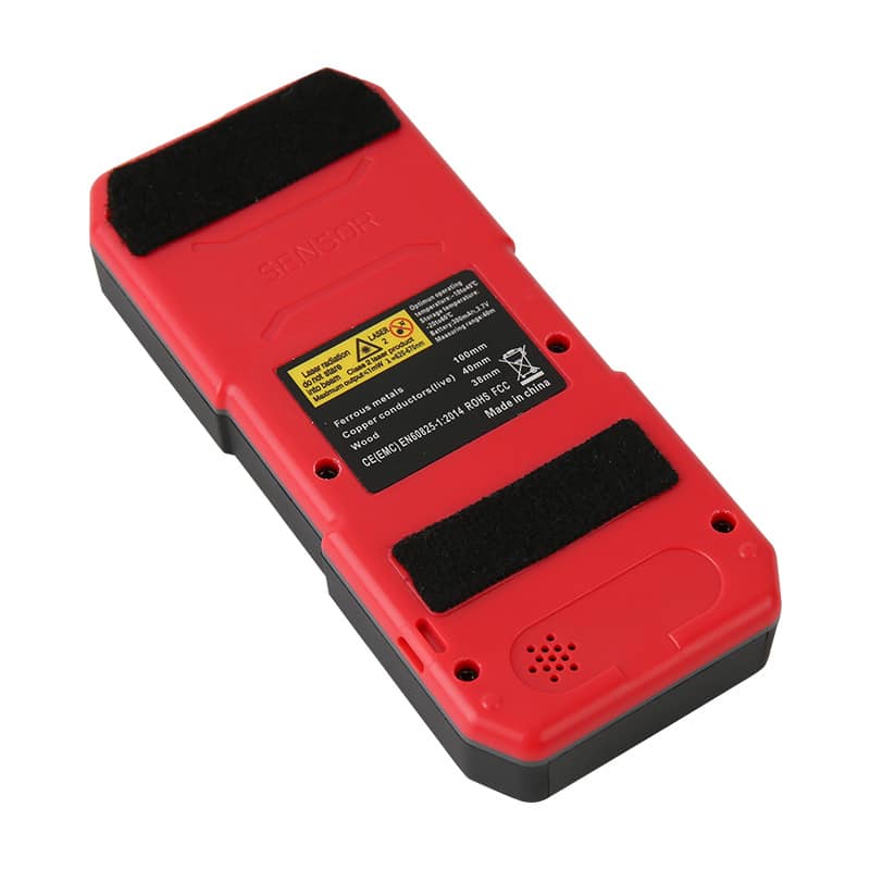 Uni-T UT387D Wall Scanner, a compact handheld device with a clear digital display, used for detecting studs, metal pipes, and live electrical wiring behind walls.