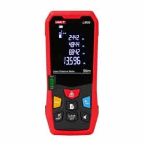 Uni-T UT-LM50 Laser Distance Meter. Measures distances up to 50 meters with accuracy and speed. Compact and easy to use.