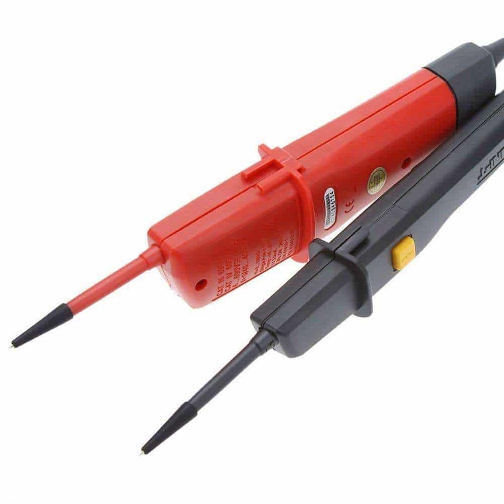 Uni-T UT18C Voltage and Continuity Tester. A rugged, handheld electrical tester for AC/DC voltage and continuity testing with IP65 rating.