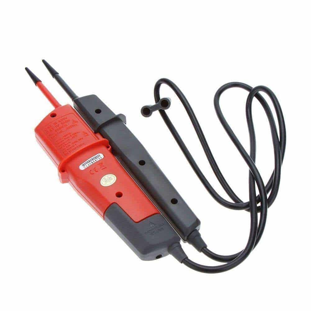Uni-T UT18C Voltage and Continuity Tester. A rugged, handheld electrical tester for AC/DC voltage and continuity testing with IP65 rating.