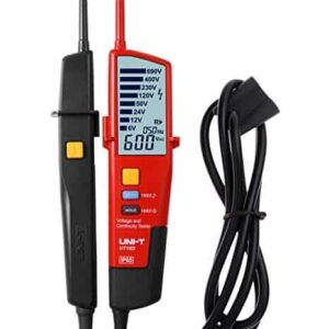 Uni-T UT18D Voltage and Continuity Tester with LCD display. A robust and reliable tool for electrical testing and troubleshooting.