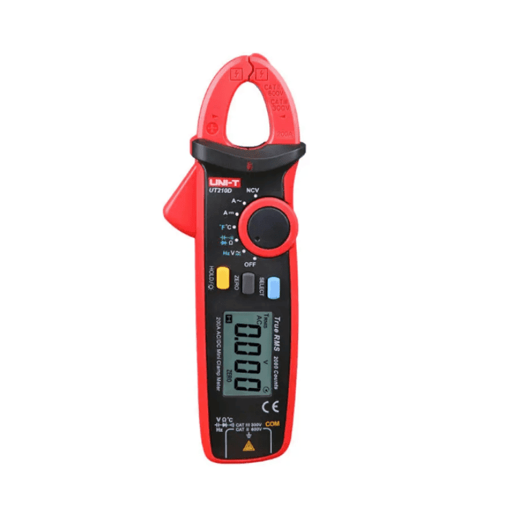 Uni-T UT210A AC Mini Clamp Meter. A compact and portable clamp meter for measuring AC current in electrical systems.