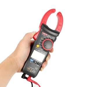 Uni-T UT213C 400A True RMS Digital Clamp Meter CAT III. Measures AC/DC current, voltage, resistance, capacitance, and temperature with true RMS accuracy and CAT III safety rating.