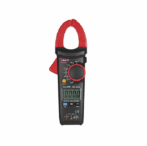Uni-T UT213C 400A True RMS Digital Clamp Meter CAT III. Measures AC/DC current, voltage, resistance, capacitance, and temperature with true RMS accuracy and CAT III safety rating.