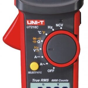 Uni-T UT216C 600A True RMS Digital Clamp Meter CAT III. A reliable and accurate clamp meter for AC/DC current, voltage, resistance, and more.