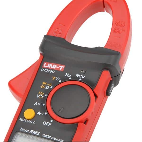 Uni-T UT216C 600A True RMS Digital Clamp Meter CAT III. A reliable and accurate clamp meter for AC/DC current, voltage, resistance, and more.