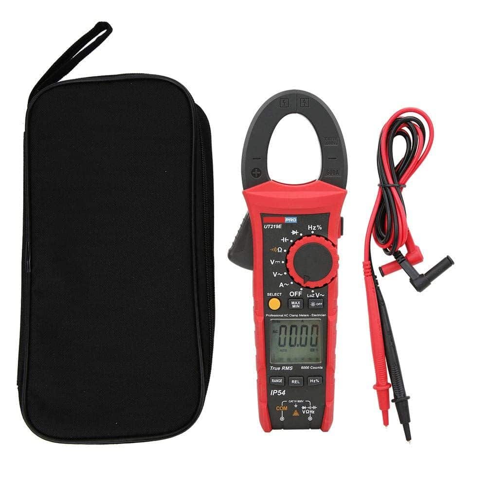 Uni-T UT219E Professional Clamp Meter. A rugged, true RMS clamp meter for AC/DC current and voltage measurement in various electrical applications.