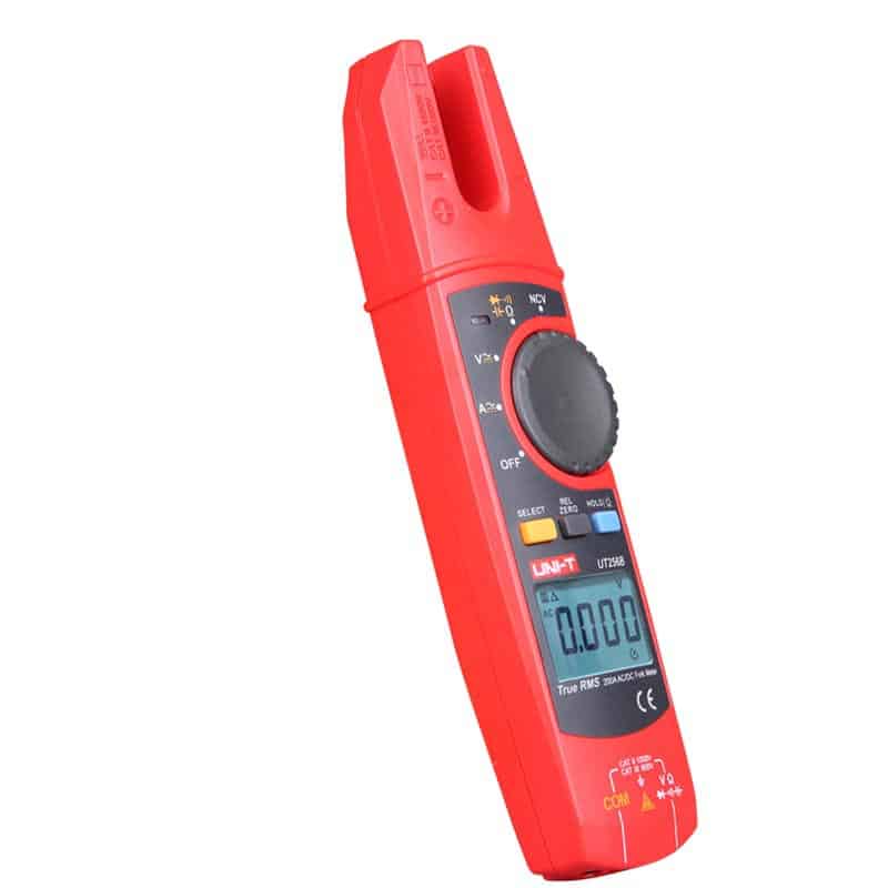 Uni-T UT256B Fork Meter. A compact and safe AC/DC current clamp meter with a fork-style jaw for non-contact measurements.