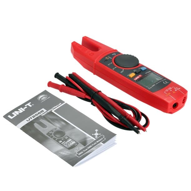 Uni-T UT256B Fork Meter. A compact and safe AC/DC current clamp meter with a fork-style jaw for non-contact measurements.