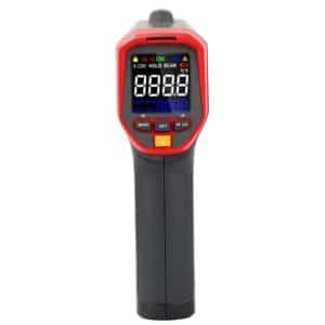 Uni-T UT302A+ Colour LCD Infrared Thermometer with a temperature range of -32°C to 700°C. Features a colour display for easy temperature readings.