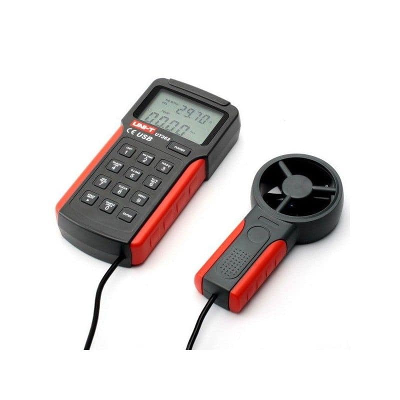 Uni-T UT362 Professional Anemometer Wind Speed Meter. A handheld device for accurately measuring wind speed and temperature in various applications.
