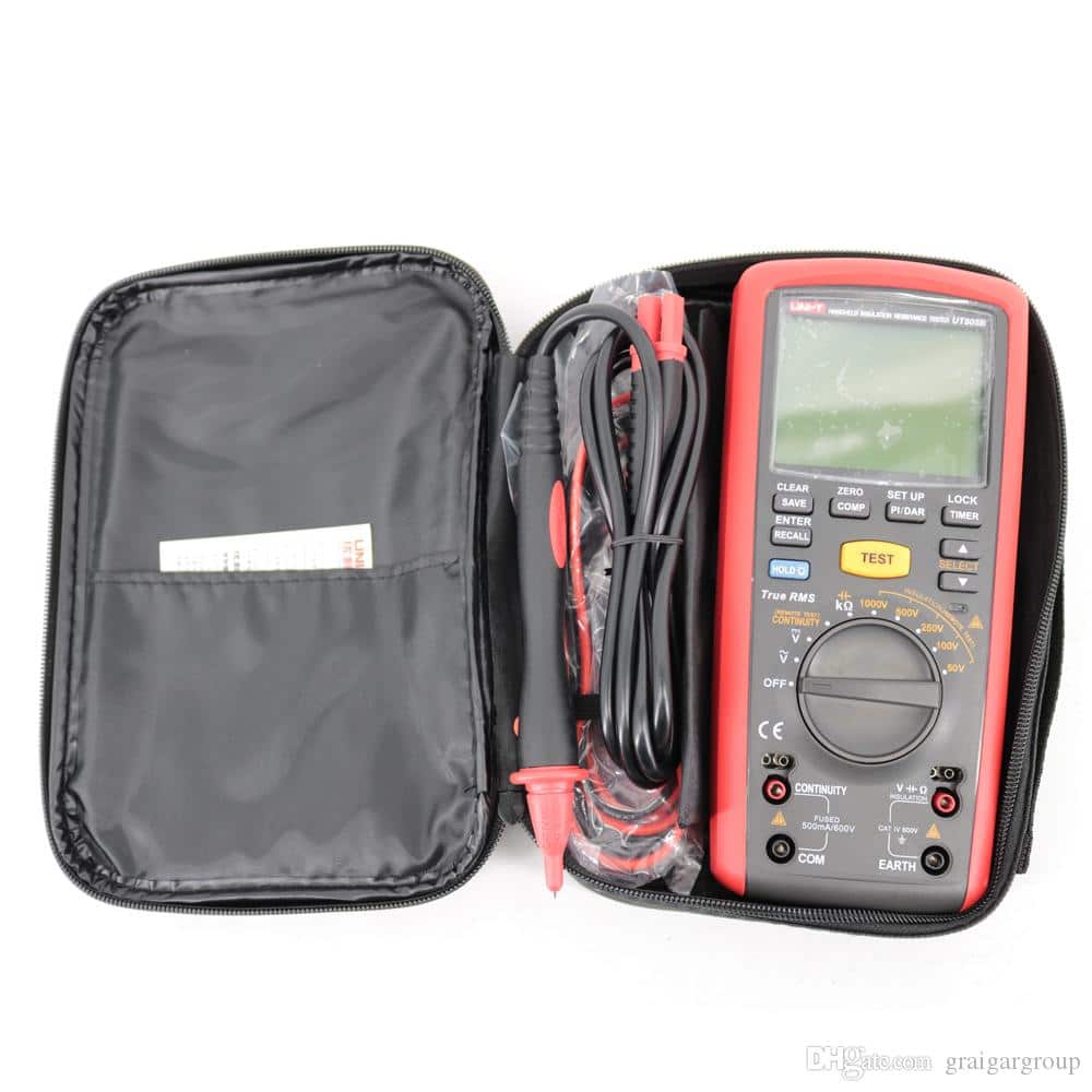 Uni-T UT505B Handheld Insulation Resistance Tester, 1000V True RMS. A portable and reliable tester for measuring insulation resistance in electrical systems.