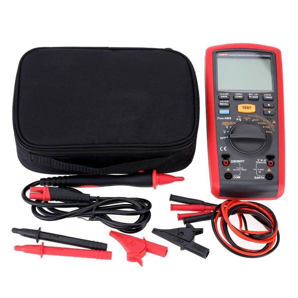 Uni-T UT505B Handheld Insulation Resistance Tester, 1000V True RMS. A portable and reliable tester for measuring insulation resistance in electrical systems.